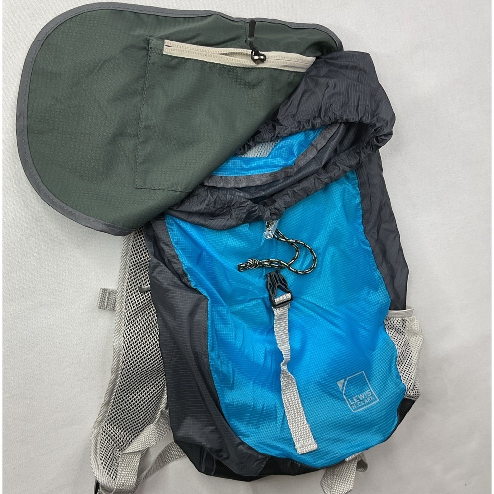Lewis N Clark Packable Backpack Ditty Bag Lightweight Travel Camping Red Gray OS